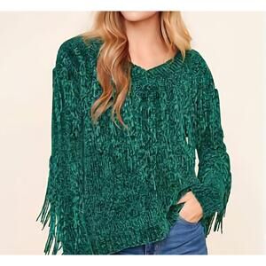 Sugar + Lips Womens Sweater Very Soft with Fringes Womens size Medium